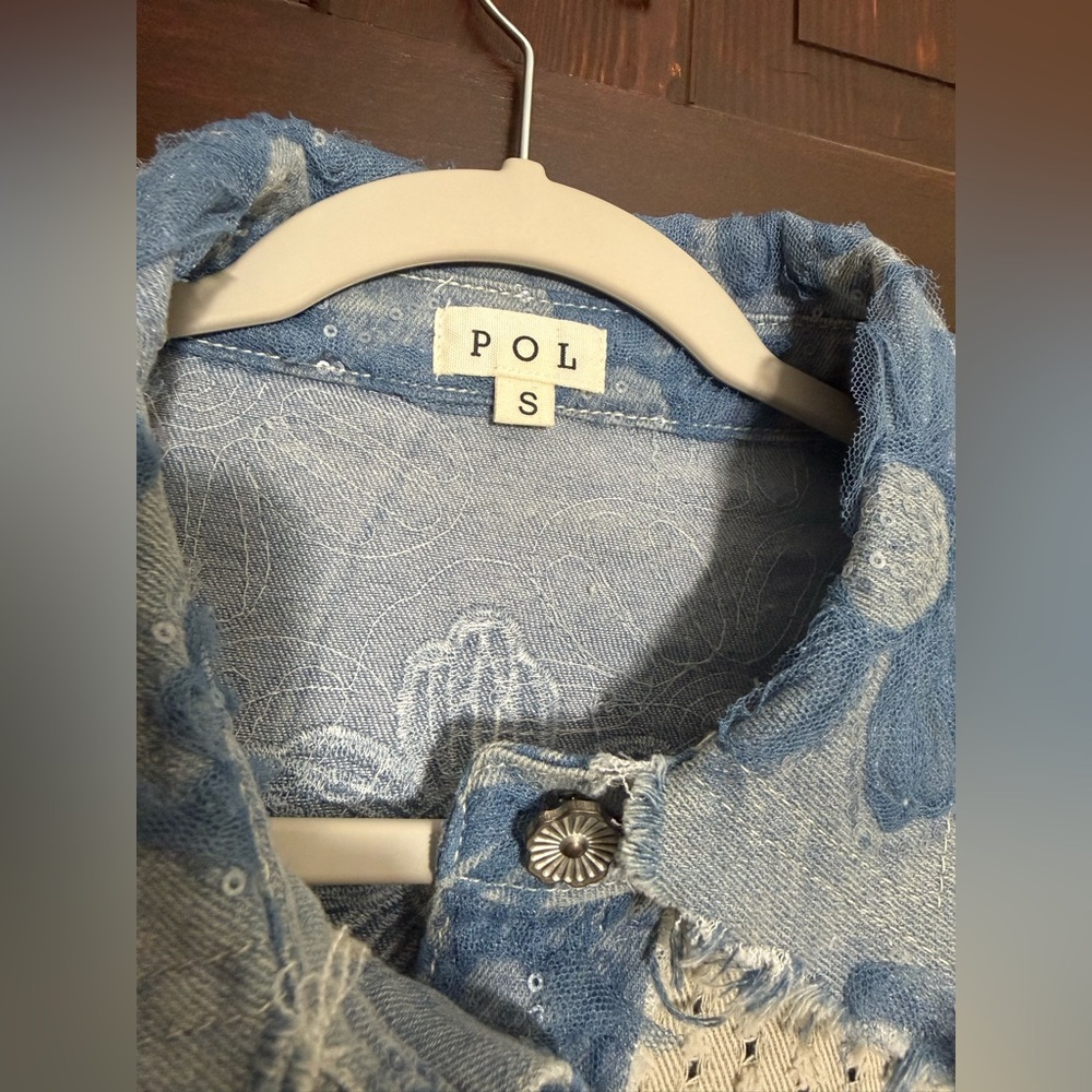 NWOT POL Textured Flower and Knit Jacket in Double Latte Multi - Picture 5 of 16